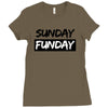 sunday funday t shirt funny jersey shore football Ladies Fitted T-Shirt