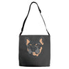 blue and tan frenchie Adjustable Strap Totes