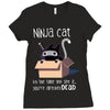 ninja cat Ladies Fitted T-Shirt