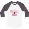 softball mom glitter 3/4 Sleeve Shirt