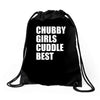 chubby girls cuddle best Drawstring Bags