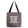 your pants say yoga but your ass says mcdonalds funny Tote Bags