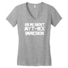 childrens ask me about my t rex flip Women's V-Neck T-Shirt