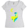 moon cat Women's Triblend Scoop T-shirt