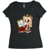 triple beagle portrait Women's Triblend Scoop T-shirt