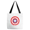 captain america dying bleeding logo Tote Bags