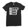 v6 swim bike run Ladies Fitted T-Shirt