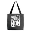 world's okayest mom funny Tote Bags