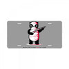 black, red and white License Plate