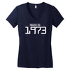 made in 1973 birthday celebration funny party Women's V-Neck T-Shirt