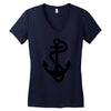anchor sailor t shirt fashion cross top tee nautical tshirt retro tatt Women's V-Neck T-Shirt