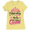 Celebrating With the 4th Birthday Queen Ladies Fitted T-Shirt