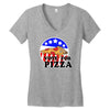 vote for pizza Women's V-Neck T-Shirt