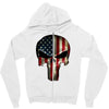 skull us flag Zipper Hoodie