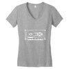audio cassette 80's 90's party hip hop nostalgia retro Women's V-Neck T-Shirt