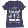 I Am One Blessed Momma Ladies Fitted T-Shirt