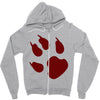 animal feet Zipper Hoodie