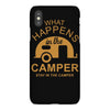 what happens in camper stays in camper vintage style camp funny iPhoneX Case