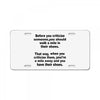 criticize License Plate