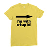 i'm with stupid Ladies Fitted T-Shirt