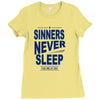 official t shirt mens you me at six sinners never sleep big all sizes Ladies Fitted T-Shirt