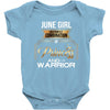 june  girl is a perfect combination of princess and warrior Baby Bodysuit