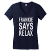 frankie says relax retro vintage Women's V-Neck T-Shirt