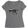 t rex skeleton santa claus Women's Triblend Scoop T-shirt