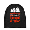 can't scare me halloween funeral direct Baby Beanies