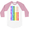 rainbow american flag 3/4 Sleeve Shirt
