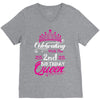 Celebrating With the 2nd Birthday Queen V-Neck Tee