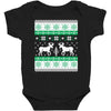 reindeer christmas ugly sweater Baby Bodysuit