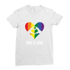Love is Love Heart Ladies Fitted T-Shirt