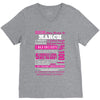 quens are born in march V-Neck Tee