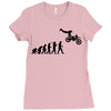 evolution of a biker dirt bike mx motocross t shirt men Ladies Fitted T-Shirt