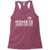 home is where the wifi Racerback Tank