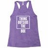 think outside the box Racerback Tank