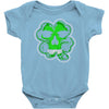 celtic green clover skull patch, irish biker patches Baby Onesie