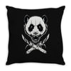 black metal panda Throw Pillow