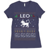leo christmas ugly sweater Ladies Fitted T-Shirt