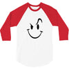 evil acid house smiley smily face mens t shirt 3/4 Sleeve Shirt