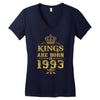 kings are born in 1993 Women's V-Neck T-Shirt