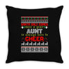 santa only comes once a year aunt is always here to cheer Throw Pillow