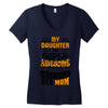My Daughter Is Super Awesome Her Mom Women's V-Neck T-Shirt