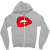 lips red kiss passion girl Zipper Hoodie