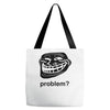 problem trollface troll face slogan internet meme t shirt2 Tote Bags