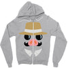 minimal porco Zipper Hoodie