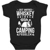 love whiskey and camping! Baby Bodysuit