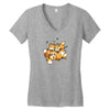 playful foxes Women's V-Neck T-Shirt