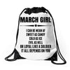 Super March Girl Drawstring Bags